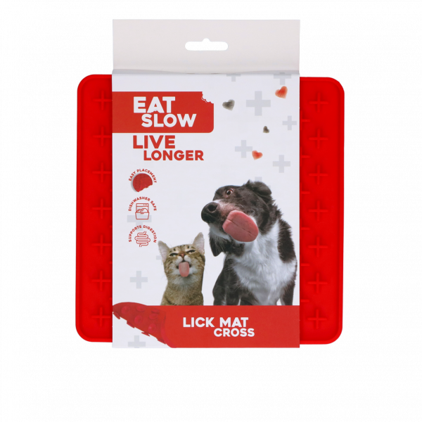 Eat Slow Live Longer Lick Mat Cross Rood Top Merken Winkel